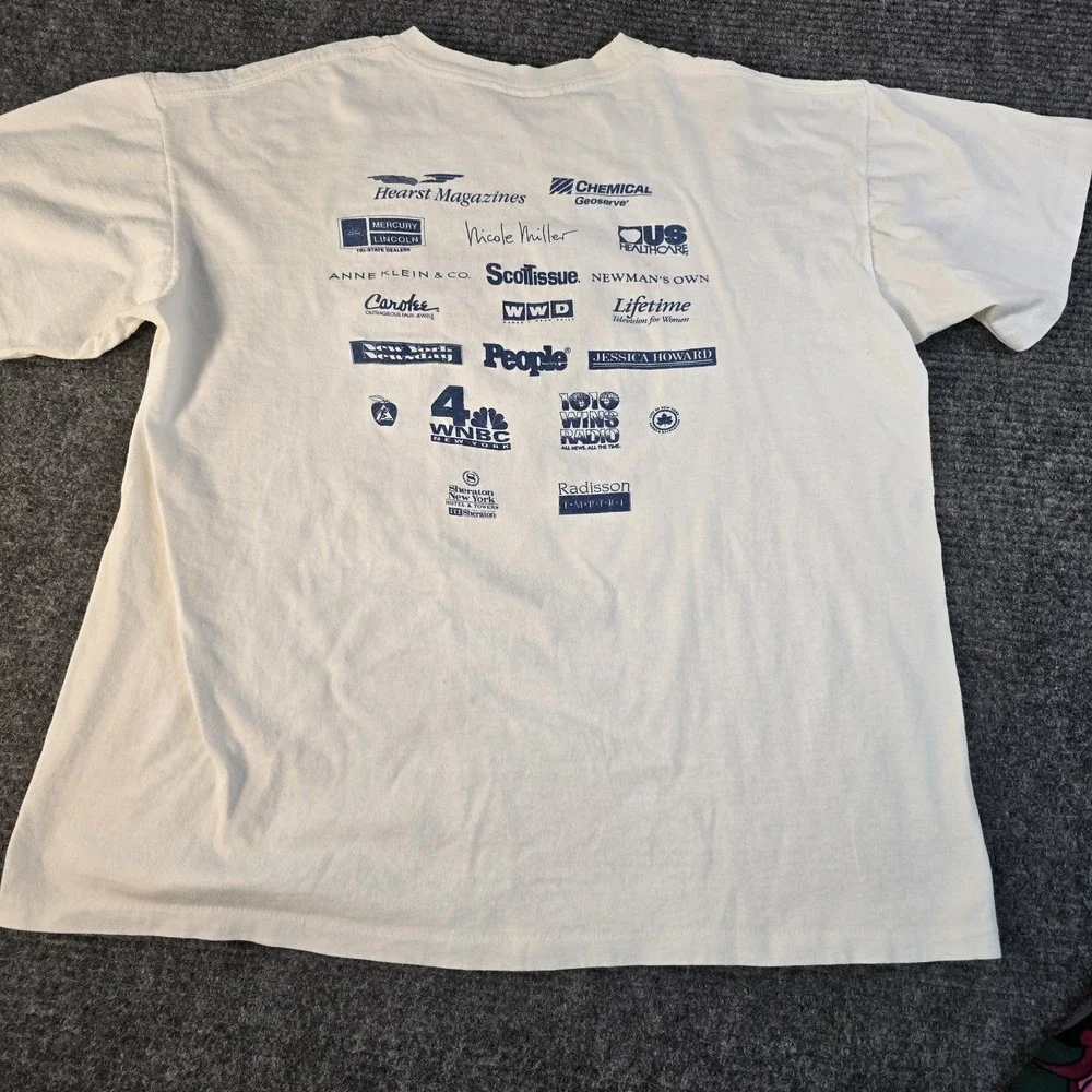 1994 Susan G. Komen Race For The Cure NYC T-Shirt L + Tiffany & Co Silk Scarf